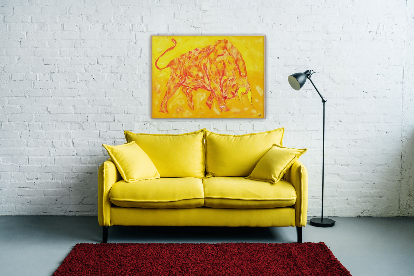 Medium Size Original Printed Art On Canvas "Golden Force" 90cm x 60cm