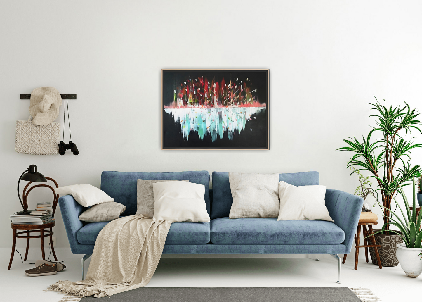 Medium Size Original Printed Art On Canvas "Midnight Pulse" 90cm x 60cm