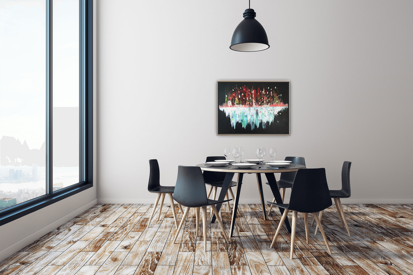 Medium Size Original Printed Art On Canvas "Midnight Pulse" 90cm x 60cm
