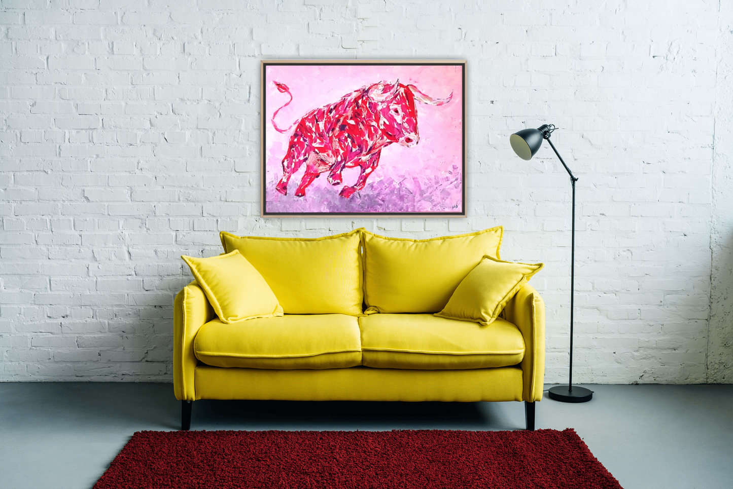 Medium Size Original Printed Art On Canvas "Red Beast" 90cm x 60cm