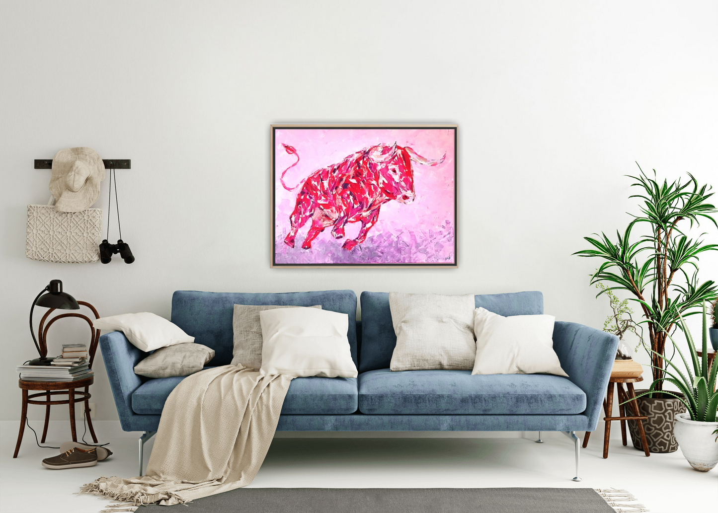 Medium Size Original Printed Art On Canvas "Red Beast" 90cm x 60cm