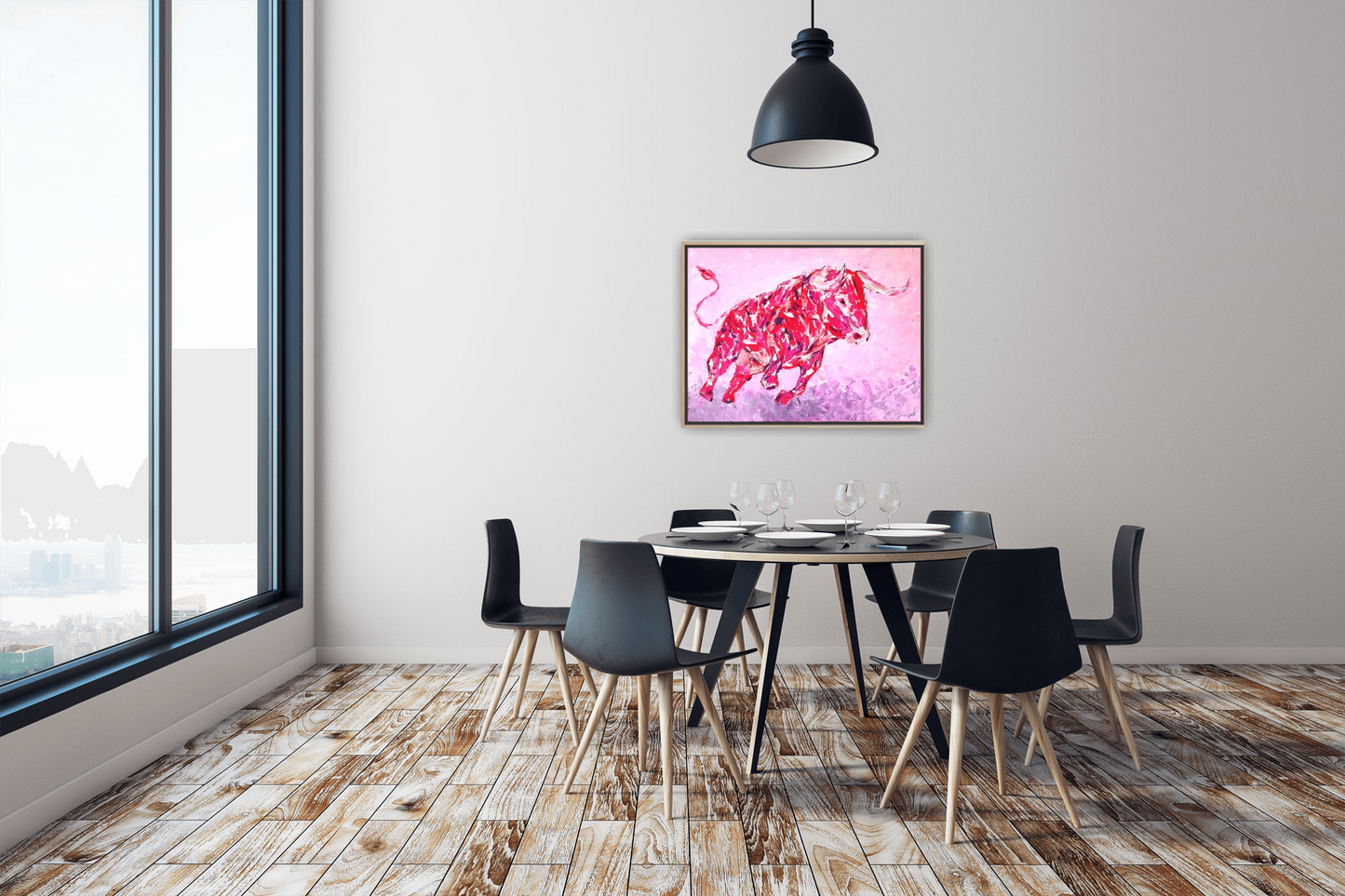 Medium Size Original Printed Art On Canvas "Red Beast" 90cm x 60cm