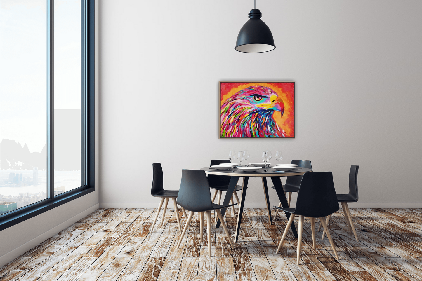 Medium Size Original Printed Art On Canvas "The Watcher Of Light" 90cm x 60cm