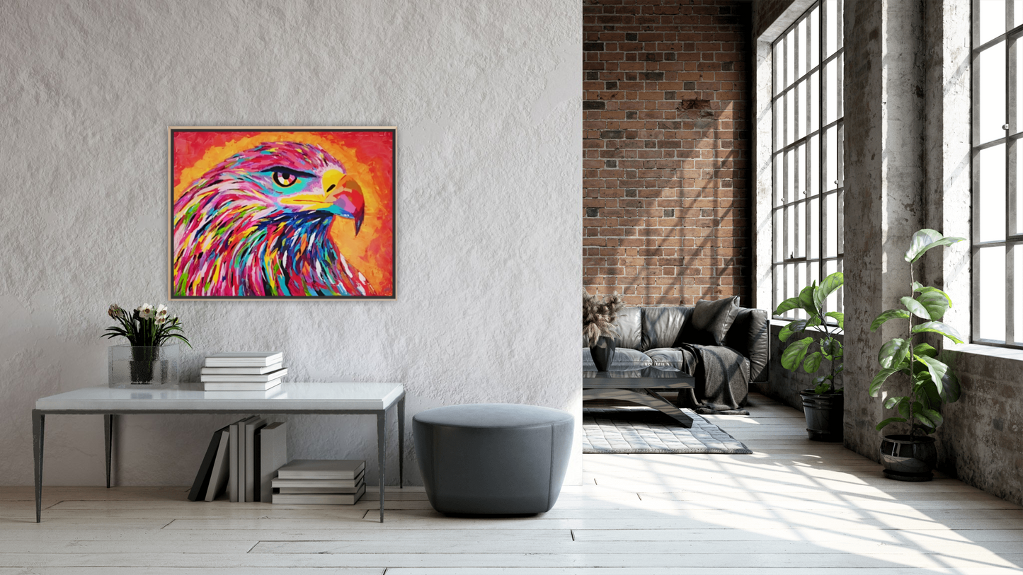 Medium Size Original Printed Art On Canvas "The Watcher Of Light" 90cm x 60cm