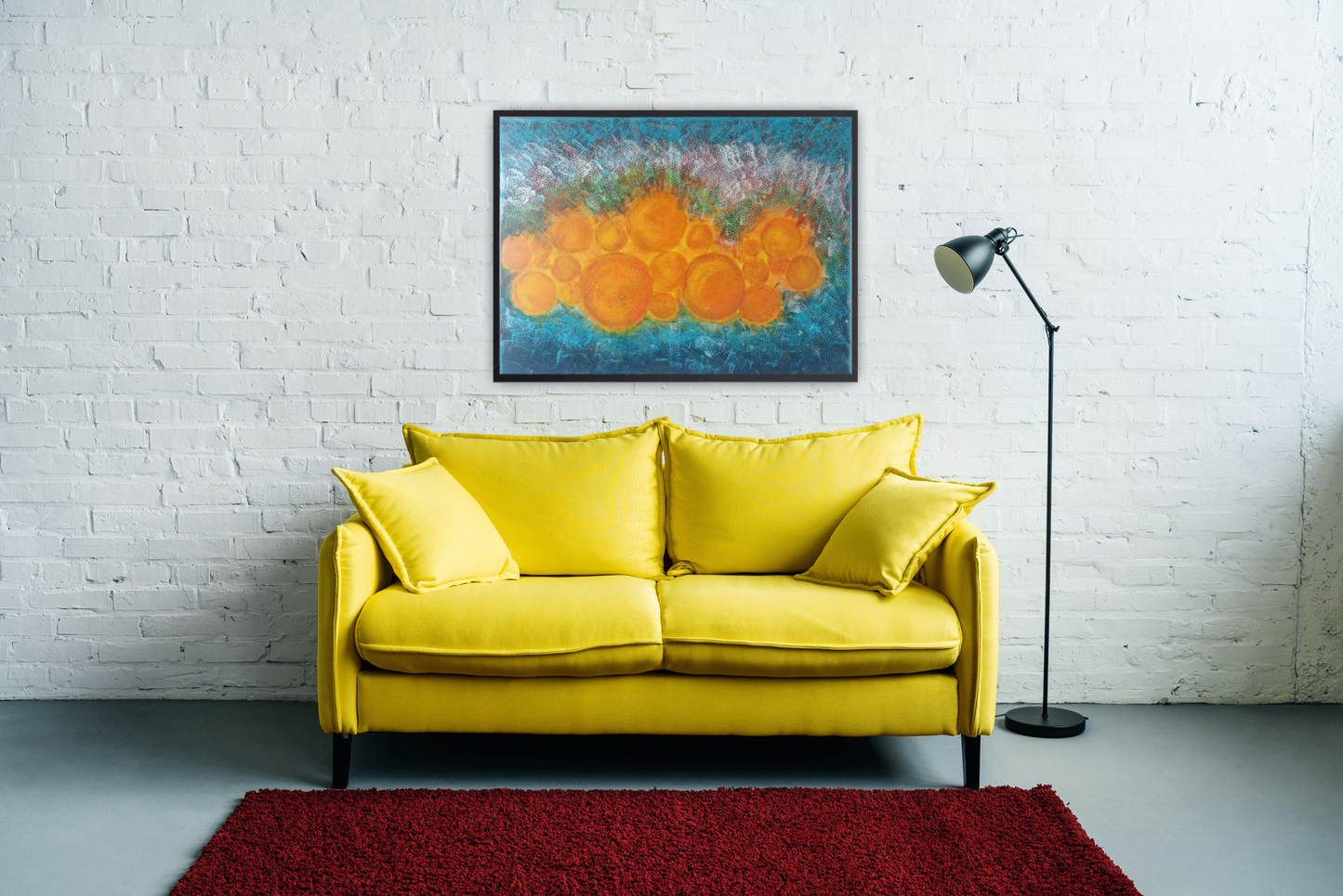 Medium Size Original Printed Art On Canvas "Echoes Of The Sun" 90cm x 60cm