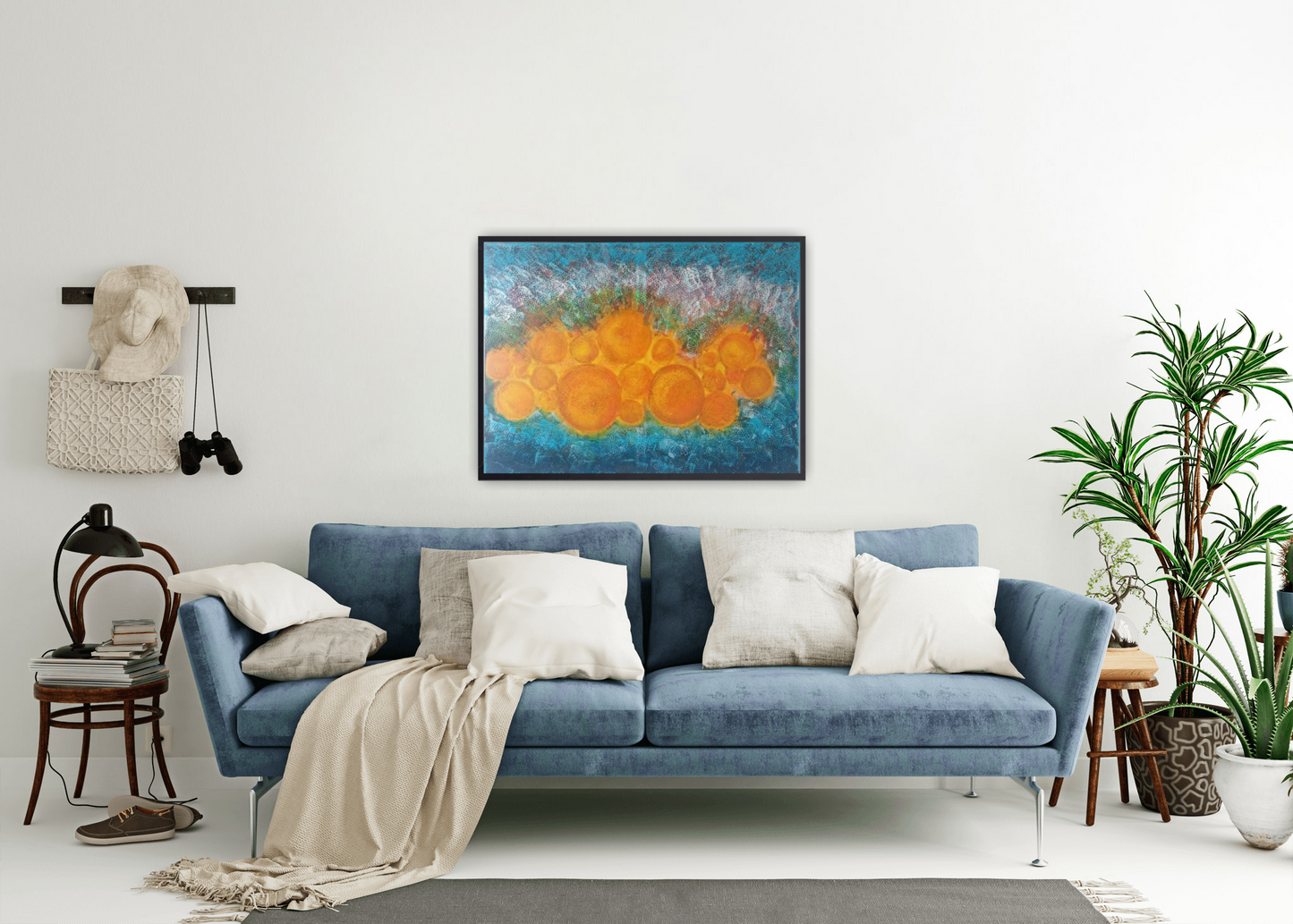 Medium Size Original Printed Art On Canvas "Echoes Of The Sun" 90cm x 60cm