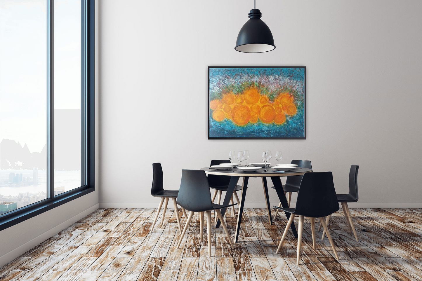 Original Size / Original Printed Art on Canvas – "Echoes Of The Sun" (90 × 120 cm)