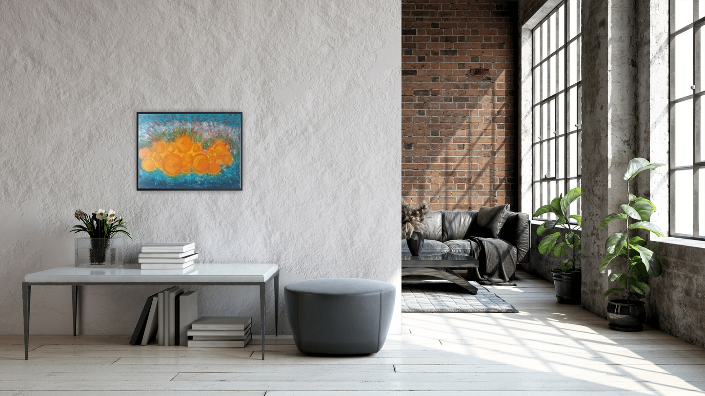 Small Size Original Printed Art On Canvas "Echoes Of The Sun" 40cm x 60cm
