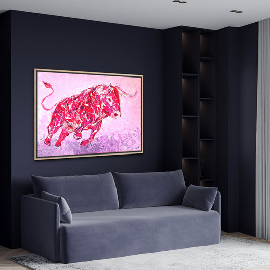 Unique Original Art Painting "Red Beast" Acrylic Paint On Canvas