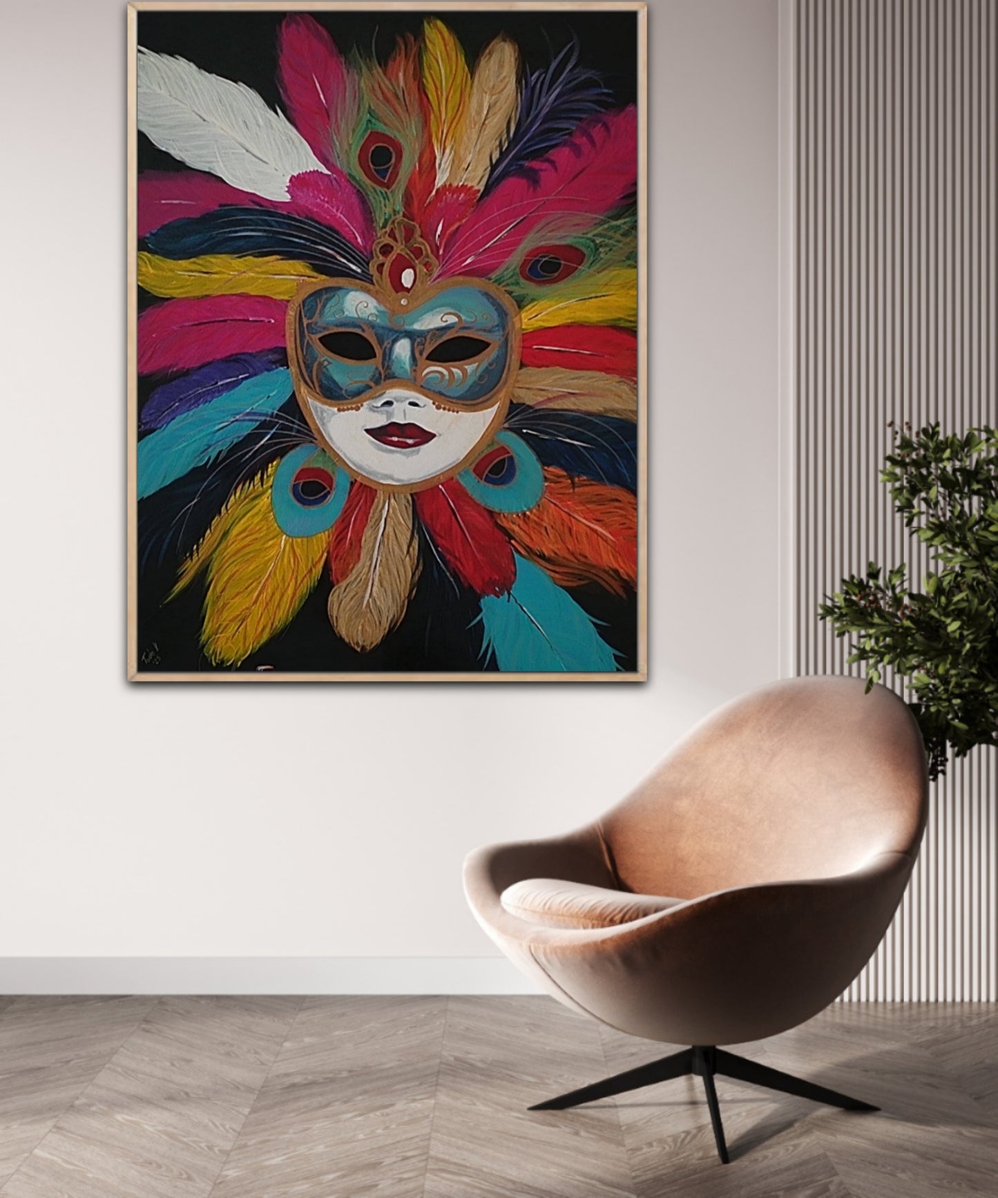 Second Mask Collection "Venetian Mask"Acrylic Paint FREE SHIPPING