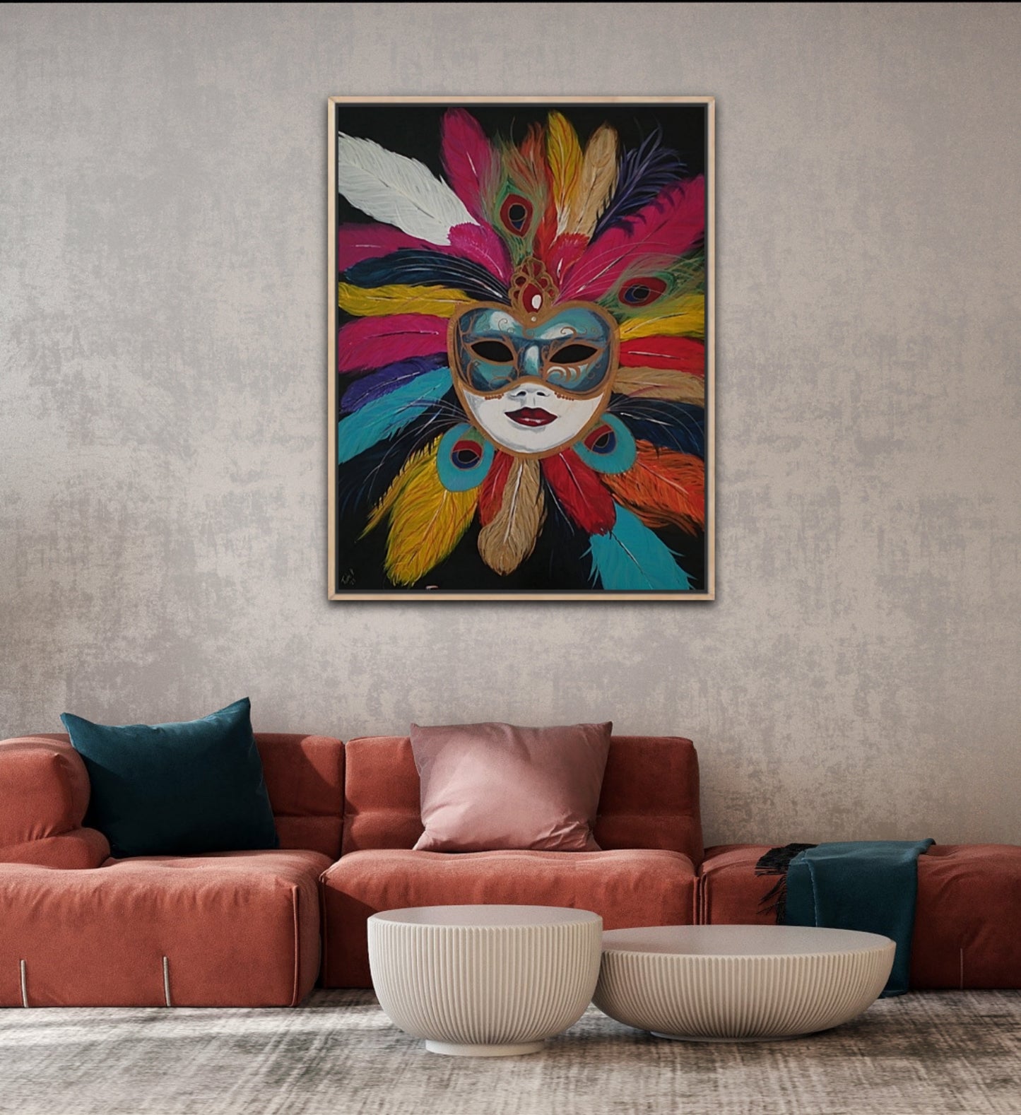 Second Mask Collection "Venetian Mask"Acrylic Paint FREE SHIPPING