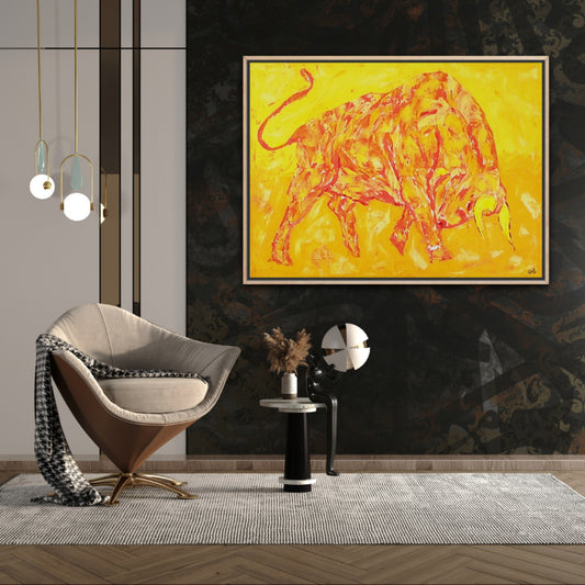 Unique Original Painting "Golden Force" Acrylic Painting On Canvas