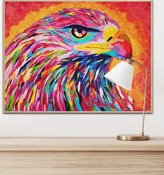 Small Size Original Printed Art On Canvas "The Watcher Of Light" 40cm x 60cm