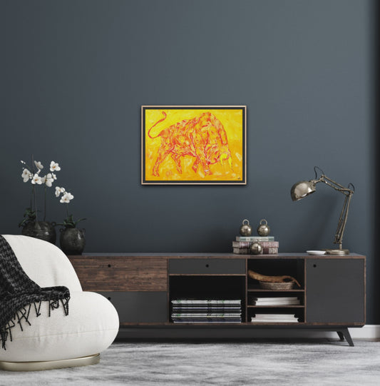 Small Size Original Printed Art On Canvas "Golden Force" 40cm x 60cm