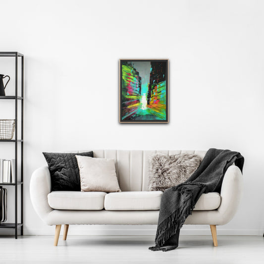 Small Size Original Printed Art On Canvas "Urban Mirage" 40cm x 60cm