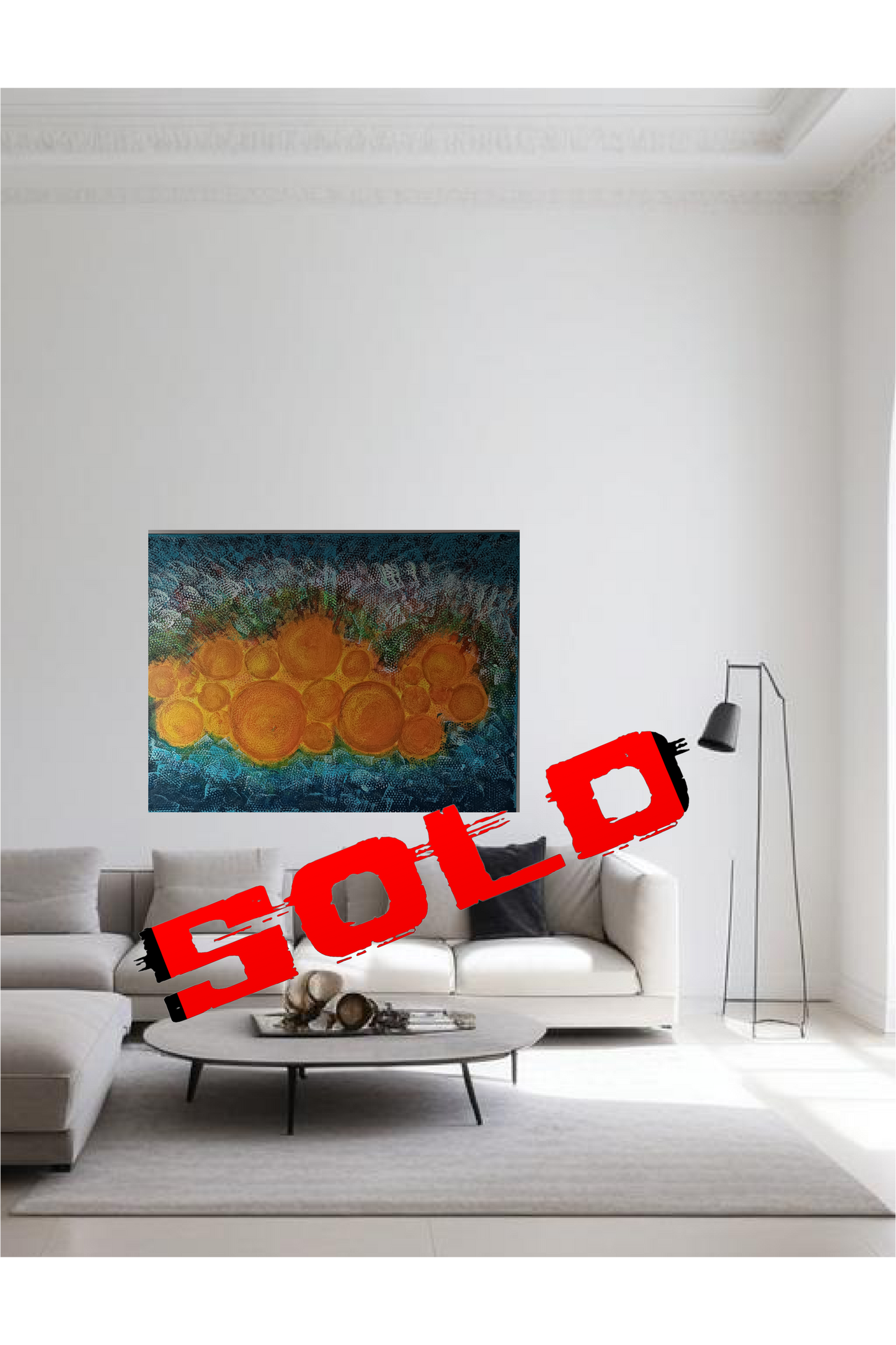 Suns Family Abstract Acrylic Painting On Canvas 90cm x 120cm (SOLD OUT)