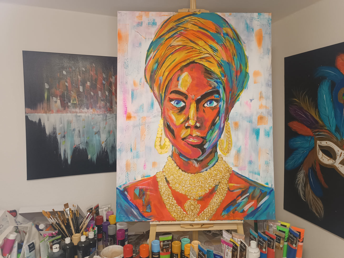 The Golden Sovereign – Original Acrylic Portrait Painting (120 x 90 cm)
