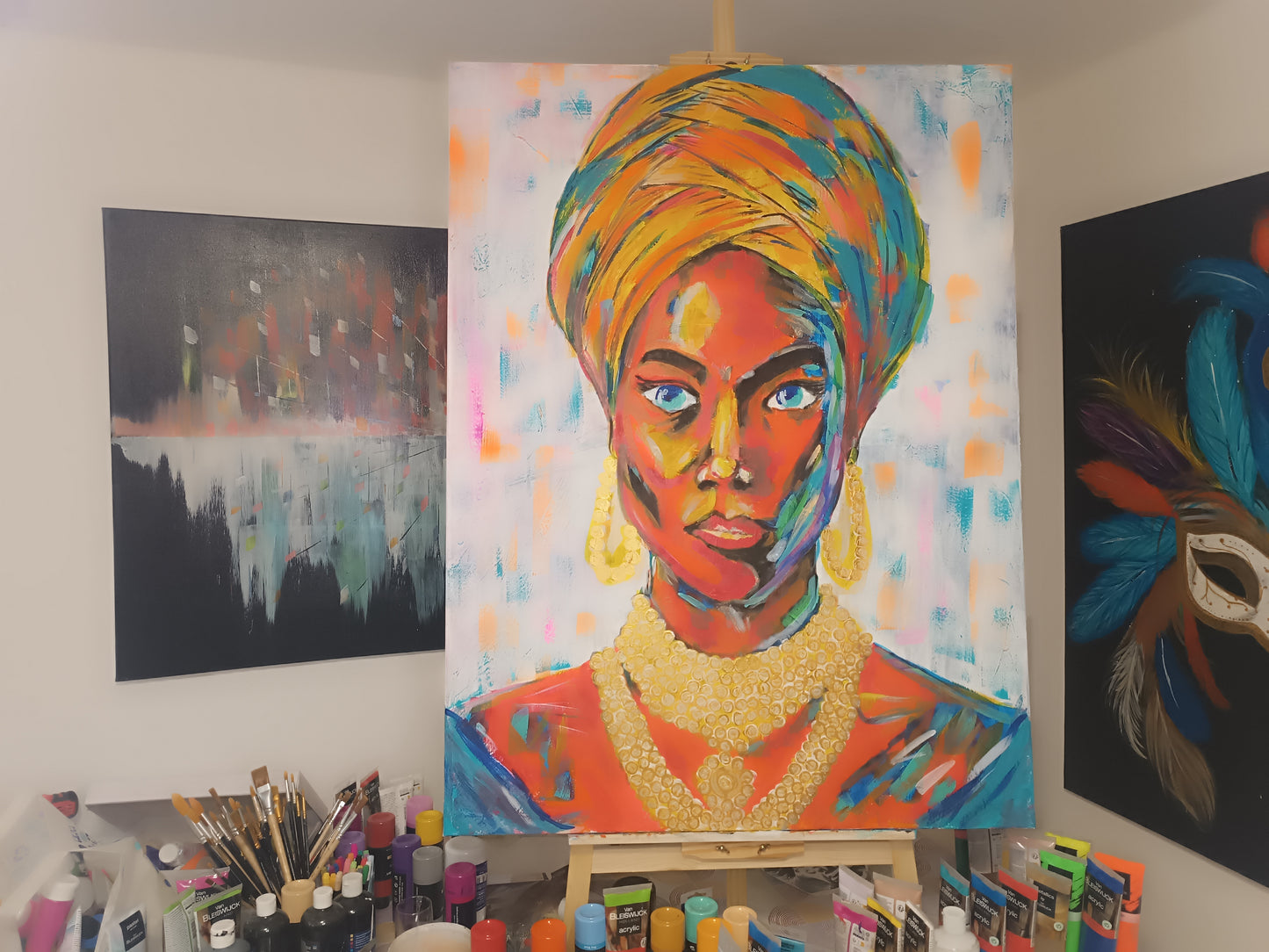 The Golden Sovereign – Original Acrylic Portrait Painting (120 x 90 cm)
