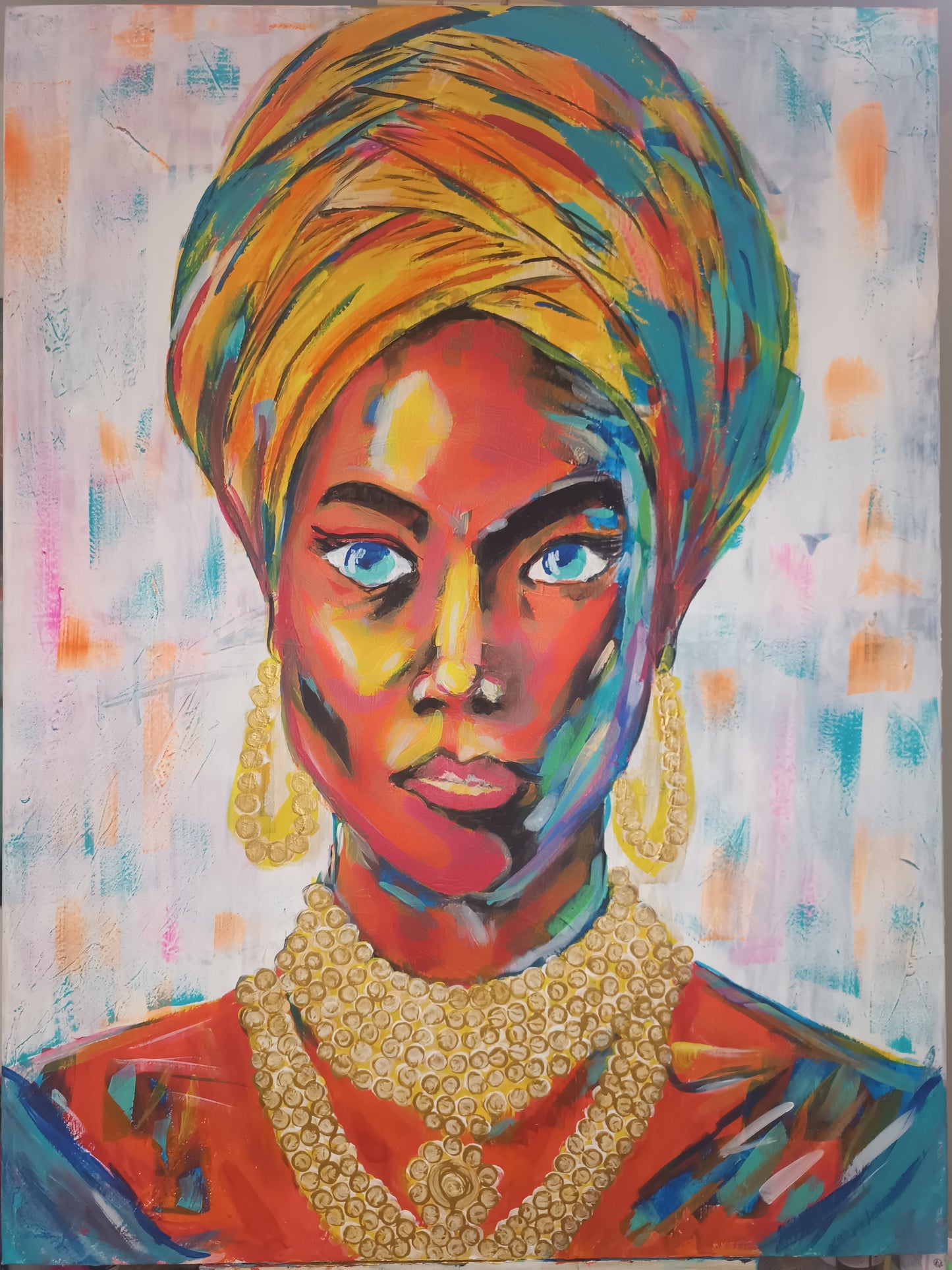 The Golden Sovereign – Original Acrylic Portrait Painting (120 x 90 cm)