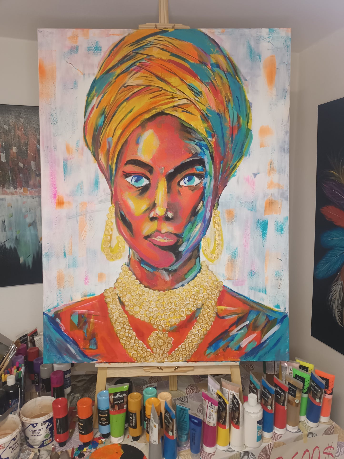 The Golden Sovereign – Original Acrylic Portrait Painting (120 x 90 cm)