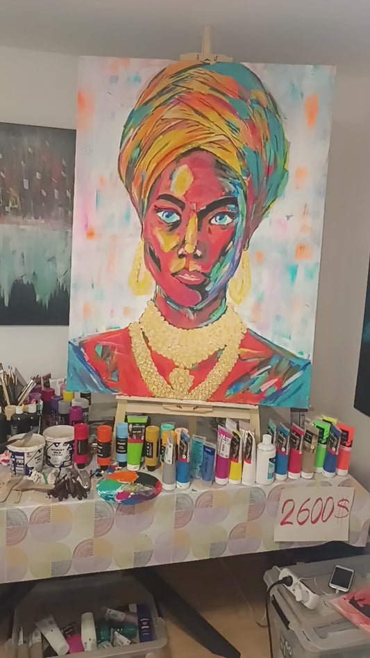 The Golden Sovereign – Original Acrylic Portrait Painting (120 x 90 cm)