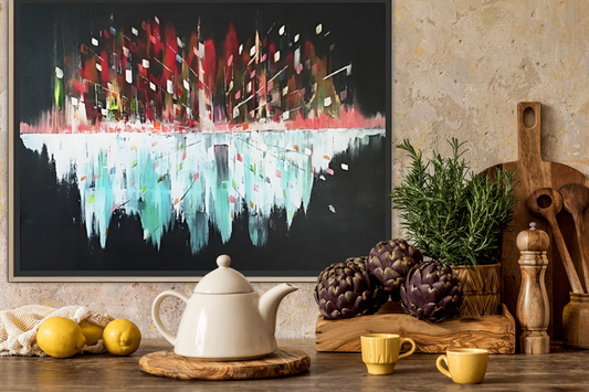 Small Size Original Printed Art On Canvas "Midnight Pulse" 40cm x 60cm