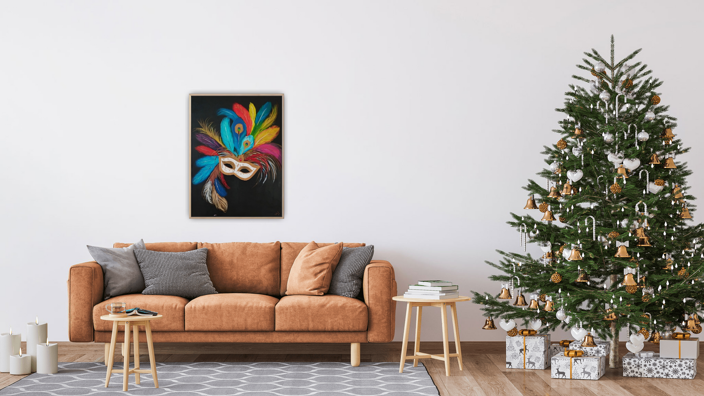 Medium Size Original Printed Art On Canvas "Silent Gaze" 90cm x 60cm
