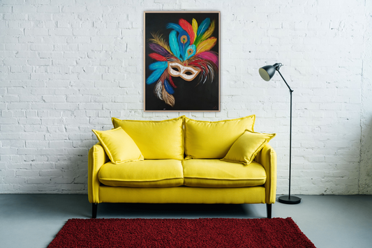 Medium Size Original Printed Art On Canvas "Silent Gaze" 90cm x 60cm