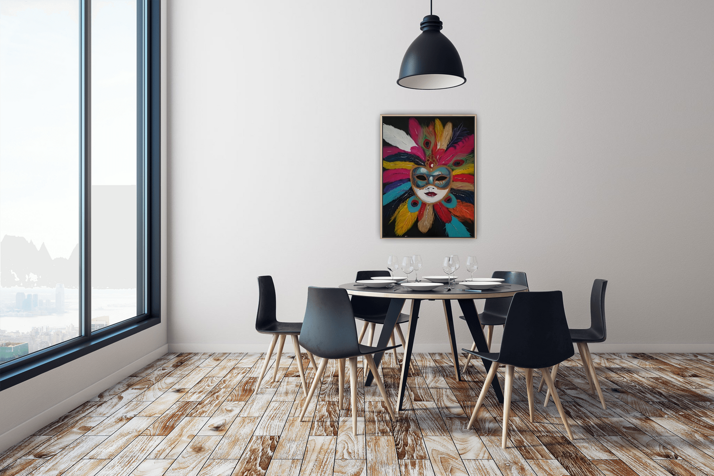 Medium Size Original Printed Art On Canvas "Veil Of Secrets" 90cm x 60cm