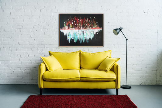 Medium Size Original Printed Art On Canvas "Midnight Pulse" 90cm x 60cm