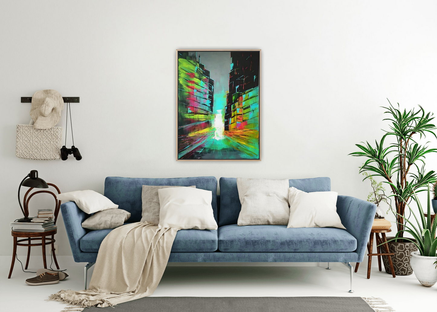 Medium Size Original Printed Art On Canvas "Urban Mirage" 90cm x 60cm