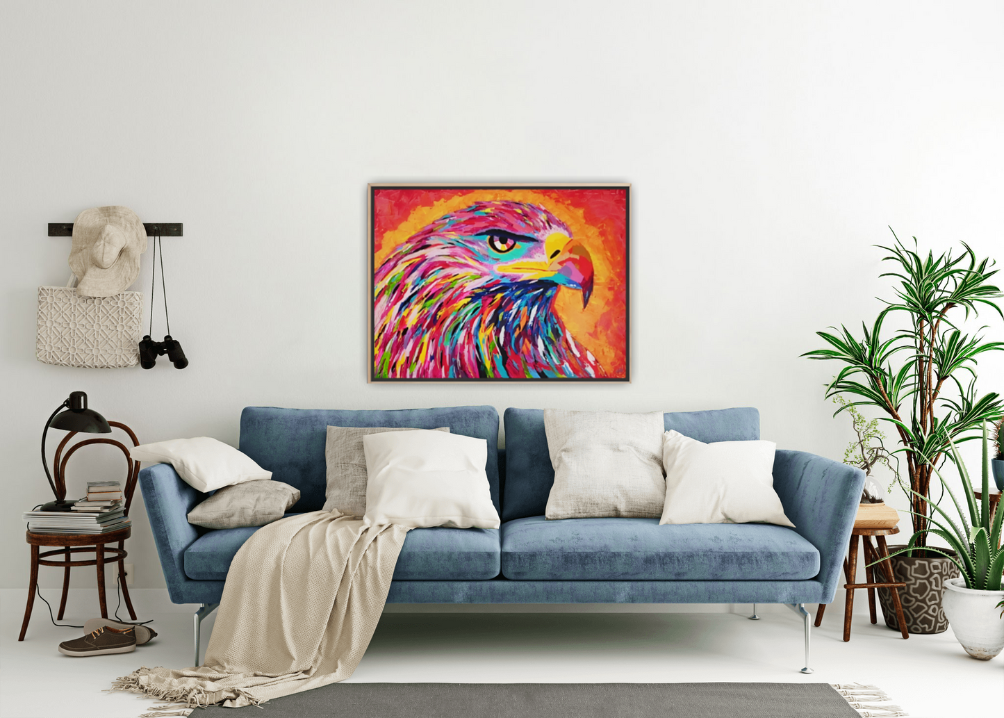 Medium Size Original Printed Art On Canvas "The Watcher Of Light" 90cm x 60cm