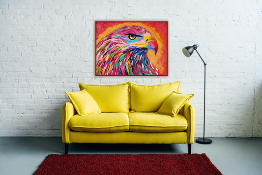 Medium Size Original Printed Art On Canvas "The Watcher Of Light" 90cm x 60cm