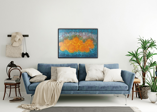 Medium Size Original Printed Art On Canvas "Echoes Of The Sun" 90cm x 60cm