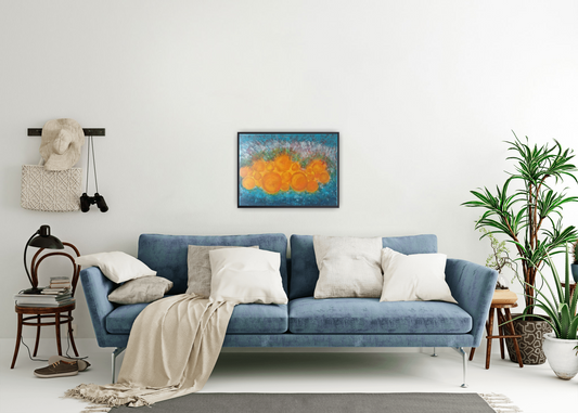 Small Size Original Printed Art On Canvas "Echoes Of The Sun" 40cm x 60cm